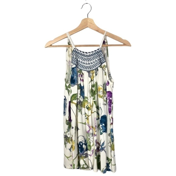 Anthropologie One September Isabel Floral Embroidered High Neck Tank Top XS - Picture 6 of 12